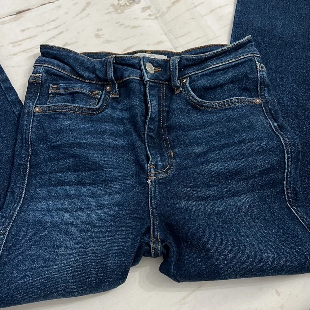 We The Free Jeans 28 High Waist Stretchy Dark Blue